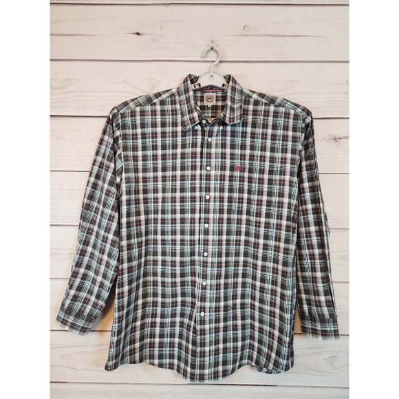 Cinch Men's Multicolor Plaid Cotton Long Sleeve Button Down Shirt Size‎ XL - Picture 1 of 6